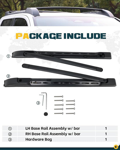 Trumgeta Aluminum Roof Rack Fit for 2024-2026 Toyota Tacoma Double Cab, 260LBS Cross Bars Heavy-Duty, Waterproof & Rustproof | for Kayak, Bike, Low Profile OE Style Tacoma Storage Accessories