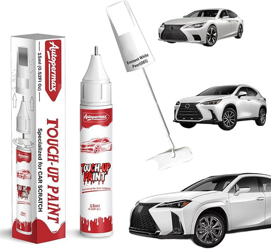 085 Eminent White Pearl Car Touch Up Paint for Lexus, Color Accurate Two-In-One Car Paint Scratch Repair Pen, Professional Scratch Remover for Vehicles Chips and Nicks Scuff