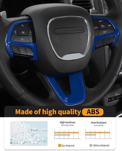 Hoolcar for Charger Blue Interior Accessories Trim Kit fit for 2015-2024+ Dodge Charger Center Console Gear Shift Dash Dashboard Decor Cover Trim, 12pcs