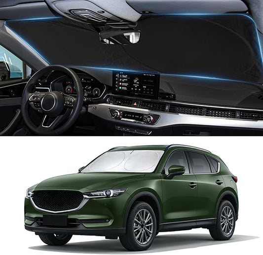 Sun Shade for CX5 Windshield Sunshade fit for Mazda CX-5 2017-2025 2026 Accessories Foldable Front Window Cover Shield Car Sun Visor Screen Protector Block UV Ray Heat Keep Car Cooler