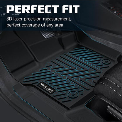 Floor Mats for Ford F150/F-150 2015-2024 2025 SuperCrew Cab (Includes 22-24 Lightning Models) All Weather Protection TPE Rubber Floor Liners Accessories, Odorless Anti-Slip, 1st & 2nd Row, Black