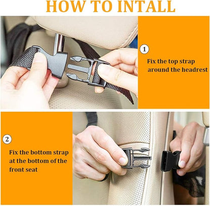 Tianle Backseat Car Organizer - Premium Car Organizer with 10" Table Holder, 9 Pockets, Road Trip Essentials for Travel Accessories (2 Pack)