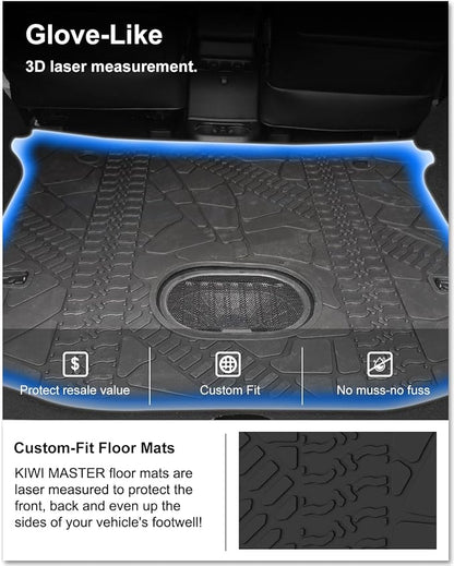 KIWI MASTER Cargo Mat for 2015-2018 Jeep Wrangler JK, OEM Replacement 82214404, Custom Fit All Weather Rear Cargo Liner, Heavy Duty TPE Tray Trunk Mat, Black