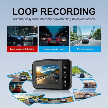 Dash Cam Front and Rear, Built-in WiFi, Included 64GB Card, Car Dash Camera, 170°Wide Angle, Night Vision, 24H Parking Mode, Loop Recording, G-Sensor (ZD60:4K+1K GPS)