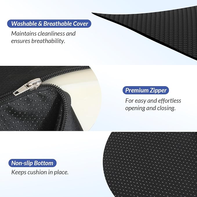ZIKEE Donut Pillow Seat Cushion for Tailbone Pain, Hemorrhoid Pillow with Pressure Relief Hole & Thigh Slope Design for Postpartum & Post Surgery Sitting Relief, Donut Seat Cushion for Office & Home