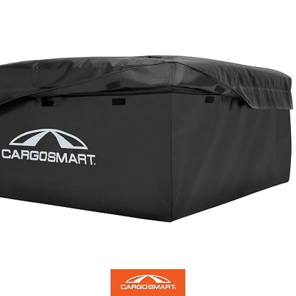 CARGOSMART CargoSmart Soft Sided Car Top Cargo Bag, 38”x38”x18” – Adds up to 15 Cubic Feet of Storage – Easily Mounts to Vehicle’s Roof Rack or Roof Top Basket – Heavy-Duty Vinyl, Black