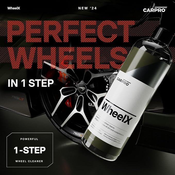 CARRO WheelX Wheel & Tire Cleaner Spray for Car Detailing - Professional 1-Step Formula, Safe on Chrome & Powder Coated Wheels, Rims, Calipers - Removes Dirt, Brake Dust, Grease - 1 Liter (34 fl oz)