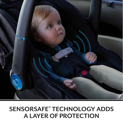 Evenflo LiteMax NXT Rear-Facing Lightweight Preemie and Infant Car Seat 3-30lbs with SensorySoothe. Easy Install with Base (Quartz)