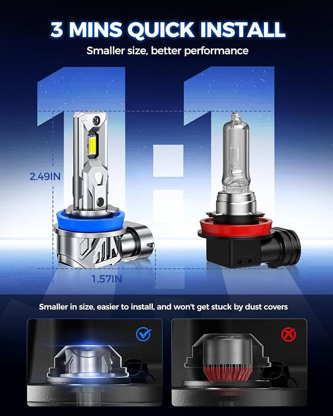 Marsauto H11 9005 Light Bulbs Combo and 5202 LED Fog Light Bulbs Fit for Chevy Silverado 1500 (2007-2015) Chevy Silverado 2500 HD 3500 HD(2007-2019), 92,000LM Bright 9005 H11 High/Low Beam Kits