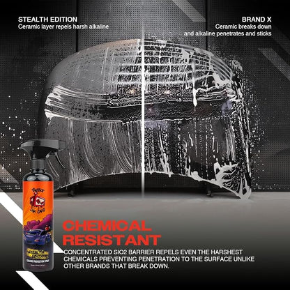 Tinybot Ceramic Protection Spray Stealth Edition -Deep Matte and Satin Finish- Safe for All Vehicles- Vinyl Wrap, PPF, Paint - Hydrophobic, UV Protection, Streak-Free, Slickness, Anti-Static -16.9 oz