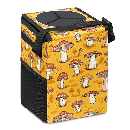 Car Trash Can – Multi-Purpose, Lightweight and Portable with Durable Water-Resistant Coating, No Installation Required, Practical and Ample Capacity, Variety of Colors.Mushroom