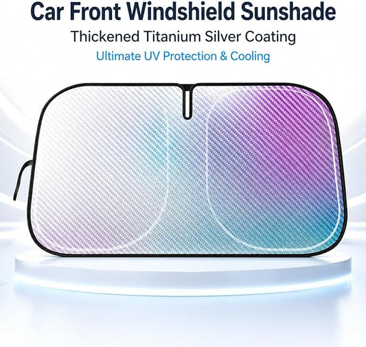 Car Windshield Sunshade, Accordion Foldable Front Windshield Sun Shade (Medium)