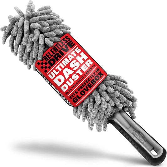 Relentless Drive Car Duster Interior 14" – Ultimate Dash Duster for Women & Men, Chenille Car Accessories Interior, Lint & Scratch-Free