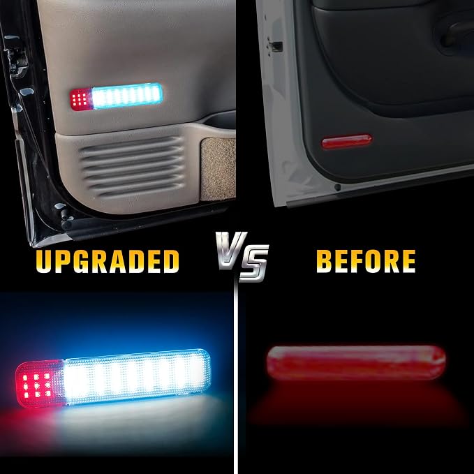 NDRUSH LED Interior Door Light Door Panel Courtesy Light Ice Blue Step Light Assembly Compatible with 1999-2006 Silverado/Sierra 1500 Yukon 1995-1999 C1500 C2500 C3500 2001-2006 3500 2500HD