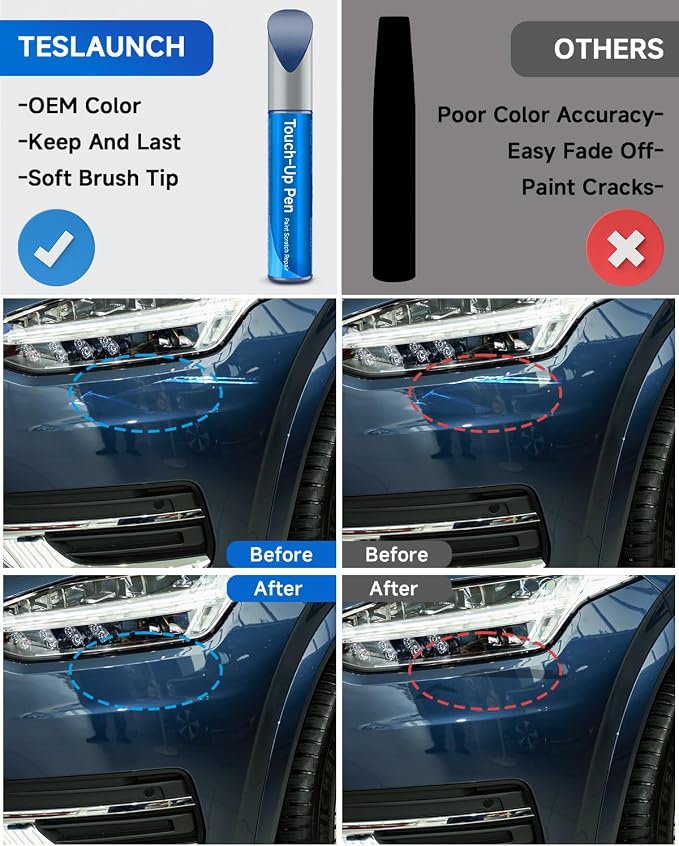 723 Denim Blue Metallic Touch Up Paint Compatible with Volvo Exact Match Touch Up Paint Car Scratch Repair