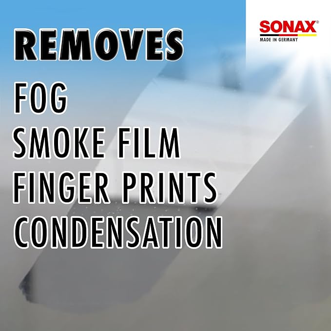 SONAX Windscreen Sponge 417100 | Dual Action Cleaning Tool for Streak Free Glass | Easily Removes Dirt Fog and Condensation from Windshields Windows and Mirrors | Compact and Reusable