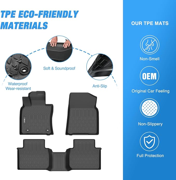 Nilight TPE Floor Mats for Toyota Camry Standard Models(FWD) 2018 2019 2020 2021 2022 2023 2024 (Not Fit for Hybrid or AWD),All Weather Custom Fit Heavy Duty Floor Liners