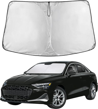 EcoNour Windshield Sunshade Compatible for Audi A3 2022-2023 2024 2025, Sun Visor for Front Windshield & Window Sun Shade Cover, UV Heat Blocker & Protector, Car Accessories
