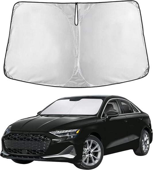 EcoNour Windshield Sunshade Compatible for Audi A3 2022-2023 2024 2025, Sun Visor for Front Windshield & Window Sun Shade Cover, UV Heat Blocker & Protector, Car Accessories