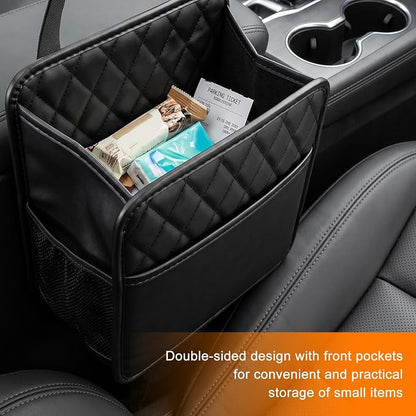 Car Seat Back Organizer, Foldable Leather Auto Backseat Hanging Storage Pocket, Multipurpose Large Capacity Seat Back Hanging Bag for Most Vehicles, Car Accessories