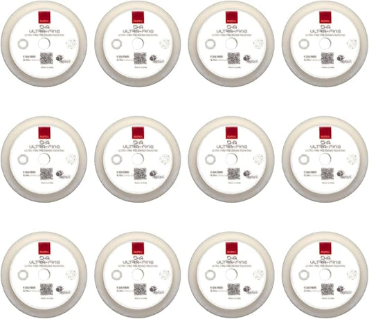 RUPES 9.DA100S Pack of 12 White D-A Ultra-Fine Polishing Foam Pads 100mm | Compatible with 4" Backing Plate | Ideal for Paint Correction & Gloss Enhancement | Extremely Fine Defect Removal