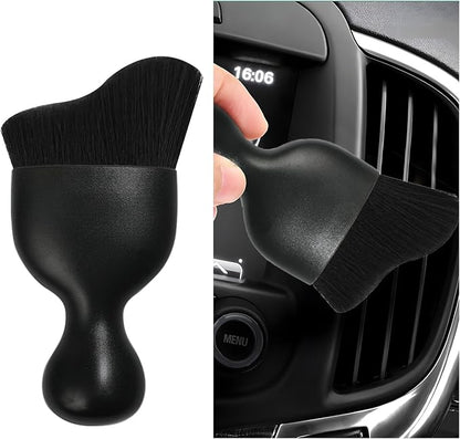Dickno Car Interior Dust Brush, Soft Scratch Free Auto Detailing Brushes, Universal Vehicle Interior Cleaning Tool for Automotive Dashboard, Air Vents, Leather(Black)