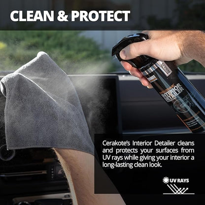 CERAKOTE Rapid Ceramic Interior Detailer and Protectant (32 fl oz.) – Quick and Easy – Multi-Surface Safe – Interior Car Cleaner Spray – Dry to the Touch – Clean and Protect Your Car, Truck, or SUV