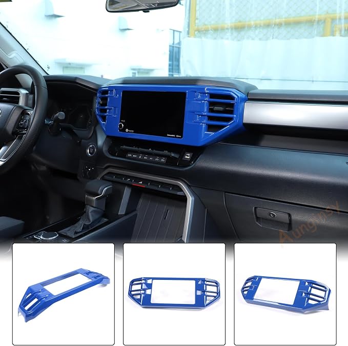 Aunginsy Center Console Air Outlet Trim Cover Compatible with Toyota Tundra/Sequoia 2022-2026, Air Conditioner A/C Vent Panel Large Frame Protective Cover Decorator ABS Accessories, for 8-inch Screen