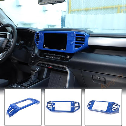Aunginsy Center Console Air Outlet Trim Cover Compatible with Toyota Tundra/Sequoia 2022-2026, Air Conditioner A/C Vent Panel Large Frame Protective Cover Decorator ABS Accessories, for 8-inch Screen