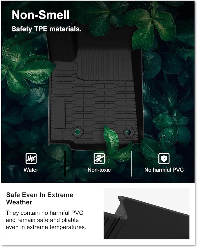 KIWI MASTER Floor Mats for 2021-2026 Jeep Grand Cherokee L, OEM Replacement 82216640AA, Custom Fit All Weather Car Mats, Heavy Duty TPE Floor Liners, Front & Rear 3 Row, Black