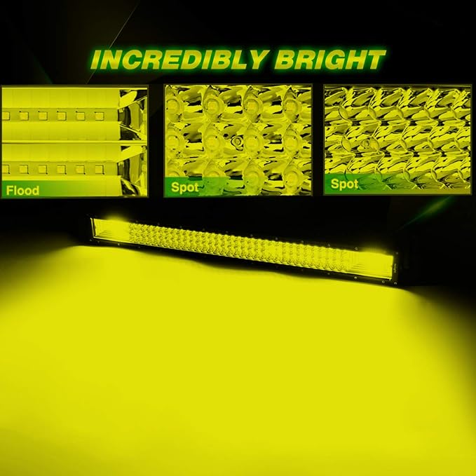 Willpower 20 inch 288W LED Light Bar Amber LED Work Light Spot Flood Beam for Vehicle Jeep Trucks Tractor 4X4 Boat Off Road Auto Fog Driving Lamp 12V 24V Waterproof IP67