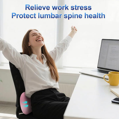 Lumbar Support Pillow, Ergonomic Back Cushion for Office Chair with Adjustable Straps & Detachable Breathable Cover,Memory Foam Car Lumbar Pillow, Back Support Pillow for Car, Office,Bed Rest(Pink)