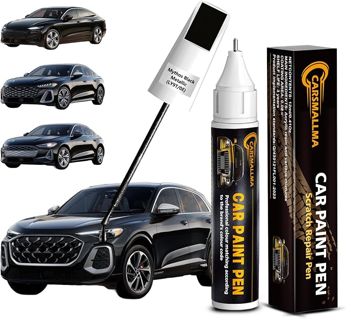 LY9T/0E Mythos Black Metallic Car Touch Up Paint for Audi, Color Accurate Car Paint Scratch Repair Pen Kit Quick & Easy Fix Vehicle Chips and Automotive Nicks Scuff