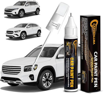 Car Touch Up Paint(149/9149 Polar White) for Mercedes-Benz, Color Accurate Car Scratch Repair Remover Pen,Auto Paint Quick and Easy to fix vehicle Chips and Nicks Scuff