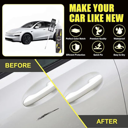 Car Touch Up Paint(Deep Blue Metallic(PPSB)) for Tesla, 2 in 1 Car Scratch Remover with Pen Tip and Brush, Exact Color-Matched for Car Paint Scratch Repair, Quick & Easy Fix Chips and Nicks