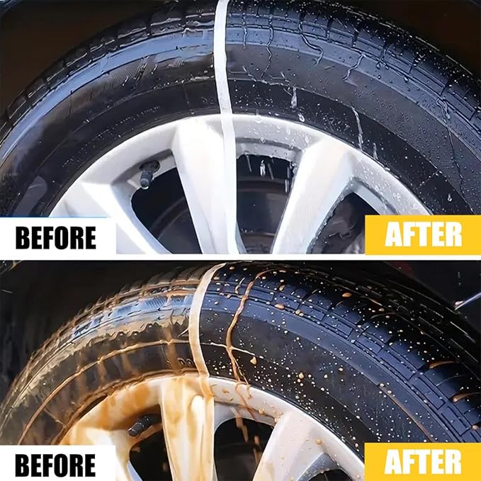 Tyre Care Gel - Tire Dressing Paste, Glossy Black Coating, Automotive Waxing Accessory, Durable Shine Restorer | Ideal For Car Motorcycle Truck Rim Cleaning Renovation Maintenance Protection Detailing