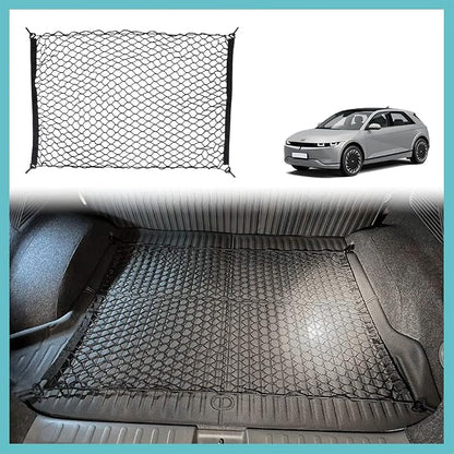 BestEvMod for Ioniq5 Cargo Mesh Net Accessories,Stretchable Trunk Organizer Cargo Net Elastic Mesh with Hooks Compatible with Hyundai Ioniq 5 2022-2026 Accessories