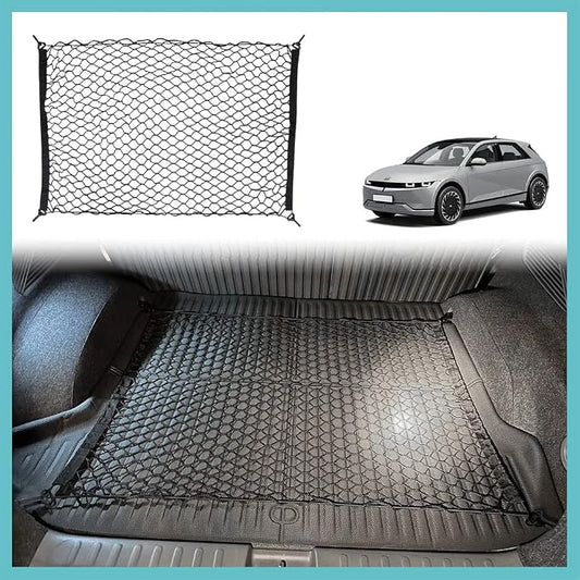 BestEvMod for Ioniq5 Cargo Mesh Net Accessories,Stretchable Trunk Organizer Cargo Net Elastic Mesh with Hooks Compatible with Hyundai Ioniq 5 2022-2026 Accessories