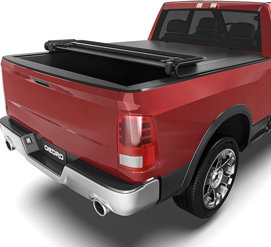OEDRO Soft Quad Fold Truck Bed Tonneau Cover Fits for Dodge Ram 1500 Classic 2002-2024, Fits for Dodge Ram 2500 3500 2003-2026 8 Ft Bed w/o Rambox