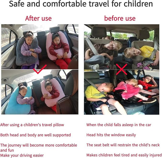 FHSGGP Travel Pillow Car Pillow Kid Car Sleeping The Sleeping Aid for Adults and Kids on Road Trips Kids Travel Pillow Red