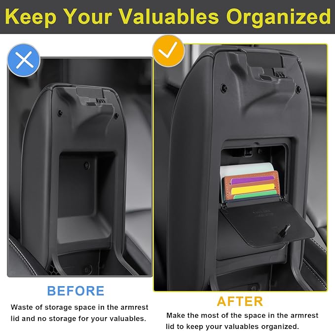 PIMCAR Center Console Hidden Organizer for 2026 2025 2024 2023 Honda Accord LX EX Sport EX-L Sport-L Touring Hybrid Armrest Box Secret Compartment One-Touch Hidden Storage Accessories