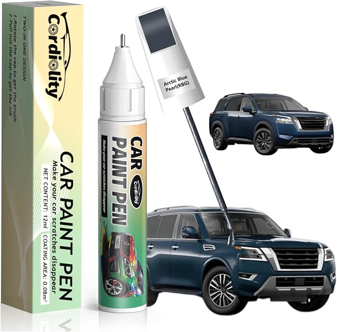 RBG Arctic Blue Pearl Touch Up Paint for Nissan, Color Accurate Car Scratch Repair Remover Pen, Quick & Easy Fix Automotive Chips and Nicks