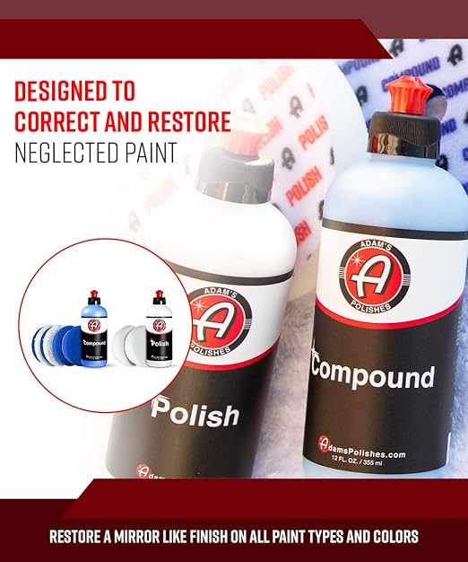 Adam's Polishes 2-Step Polishing System 12oz Combo - Silicone-Free, Body Shop Safe Formula - Quick, Professional Correcting and Polishing for Clear Coat, Gel Coat, Etc. (3.5 Kit)
