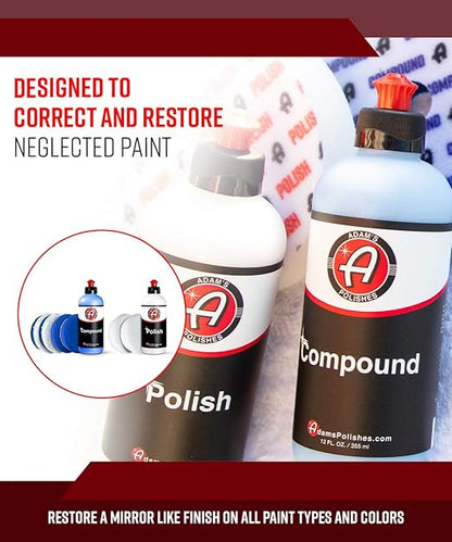 Adam's Polishes 2-Step Polishing System 12oz Combo - Silicone-Free, Body Shop Safe Formula - Quick, Professional Correcting and Polishing for Clear Coat, Gel Coat, Etc. (3.5 Kit)