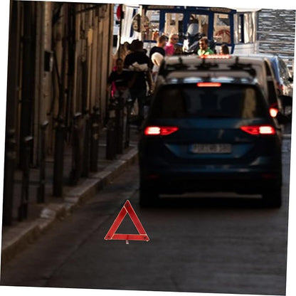 2pcs Warning Triangle Emergency Safety Sign for Roadside Use Reflective Folding Design for Car Parking and Traffic Safety and Construction