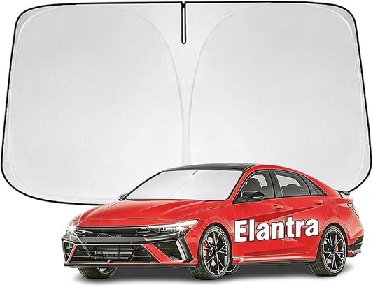 Windshield Sun Shade for Hyundai Elantra 2011-2026 Sunshade 300T Windshield Cover Blocks UV Rays Custom Fit Front Window Shades Windshield Accessories Keep Cool Foldable