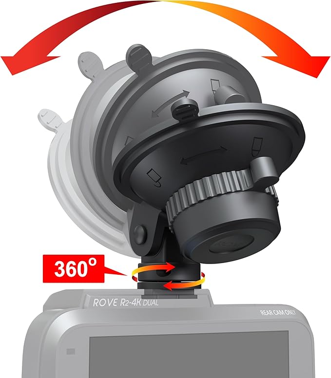 ROVE Suction Cup Mount for R2-4K, R2-4K PRO and R2-4K Dual Dash Camera Models