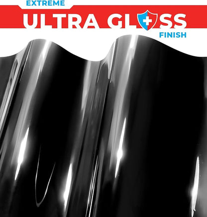 ColorFusion PPF by VViViD, Gloss Piano Black Dry Apply PPF Vinyl Car Wrap Roll 1ft x 5ft