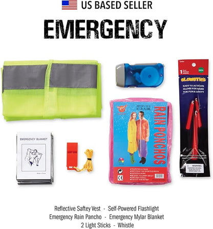 Always Prepared Premium Roadside Emergency Kit for Car - Car Safety Kit, Tools, First Aid, Visibility Gear & More - Perfect Roadside Assistance Kit Gift for New Drivers (125 pc)