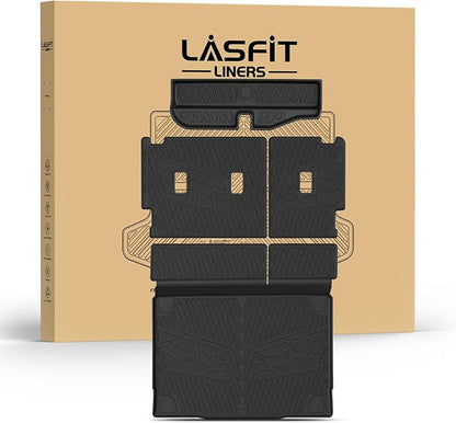 LASFIT Cargo Mat+Rear Back Seat Protector+Underfloor Storage Mat for Ford Bronco 4-Door 2021-2026(Not Fit Bronco Sport) TPE All Weather Trunk Liners Waterproof Backrest Mat Custom Fit Easy Clean